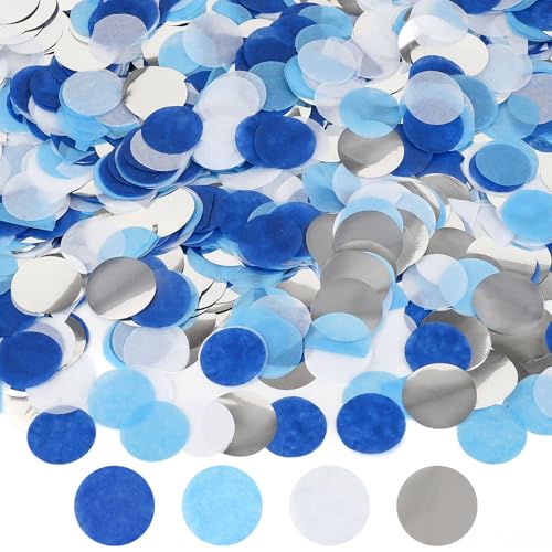 Konfetti 6000 Stück, Konfetti Geburtstag Hochzeit Streudeko Papier Confetti für Luftballons, Geschenkbox, Dekoration für Geburtstag(BLAU, 2.5cm) von Hopton