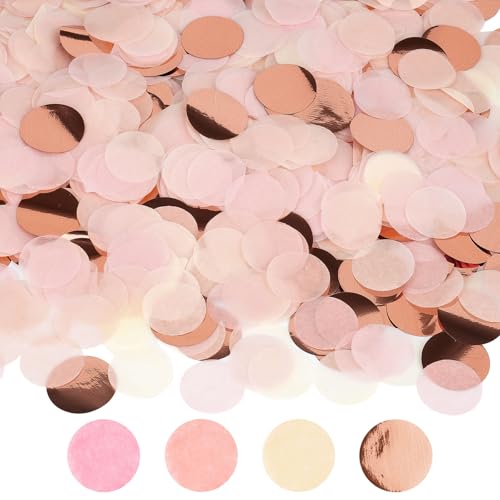 Konfetti 6000 Stück, Konfetti Geburtstag Hochzeit Streudeko Papier Confetti für Geburtstag Hochzeit für Luftballons, Geschenkbox, Dekoration (ROSA, 2.5cm) von Hopton