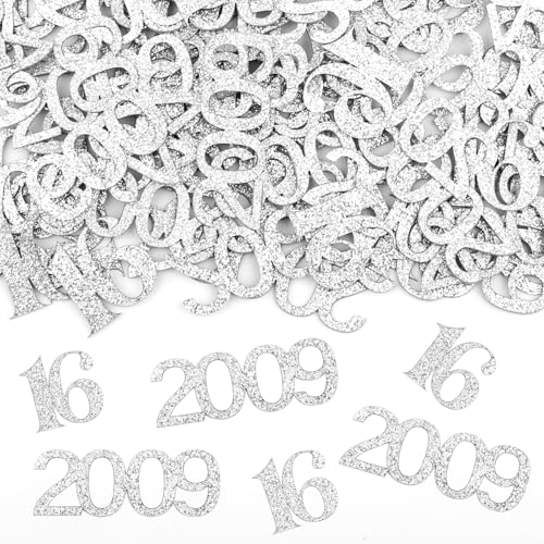 Konfetti 16 Geburtstag Deko,100 Stk Birthday Tischdeko Mädchen Junge 2009, Geburtstag Mann Deko, Glitzer Gold Streudeko zum Geburtstagsdeko Tisch(Groß 3.4-5cm) von Hopton