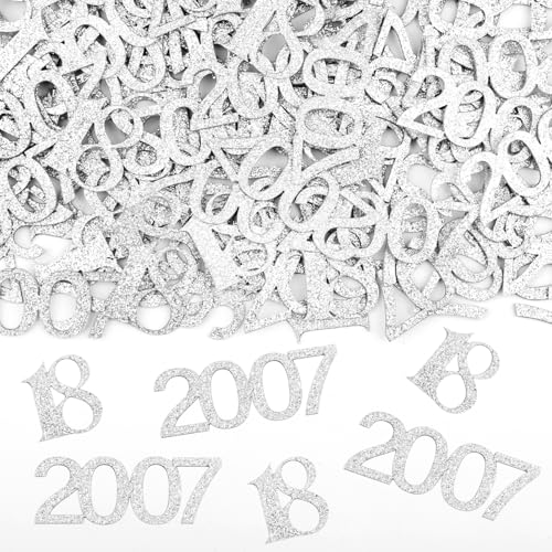 Konfetti 18 Geburtstag Deko,100 Stk Tischdeko Geburtstag Mädchen Junge 2007,18. Geburtstagdoko,Glitzer Gold Streudeko zum Geburtstagsdeko Tisch von Hopton