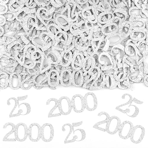 Konfetti 25 Geburtstag Deko,100 Stk Tischdeko Geburtstag Mädchen Junge 2000,Glitzer Gold Streudeko zum Geburtstagsdeko Tisch(Groß 3.4-5cm) von Hopton