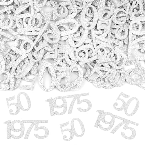 Konfetti 50 Geburtstag Deko,100 Stk Tischdeko Geburtstag Mädchen Junge 1975, 50th Geburtstagdeko,Glitzer Gold Streudeko zum Geburtstagsdeko Tisch(Groß 3.4-5cm) von Hopton