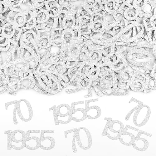 Konfetti 70 Geburtstag Deko,100 Stk Tischdeko Geburtstag Mädchen Junge 1955, 70 Geburtstagdeko, Glitzer Gold Streudeko zum Geburtstagsdeko Tisch von Hopton