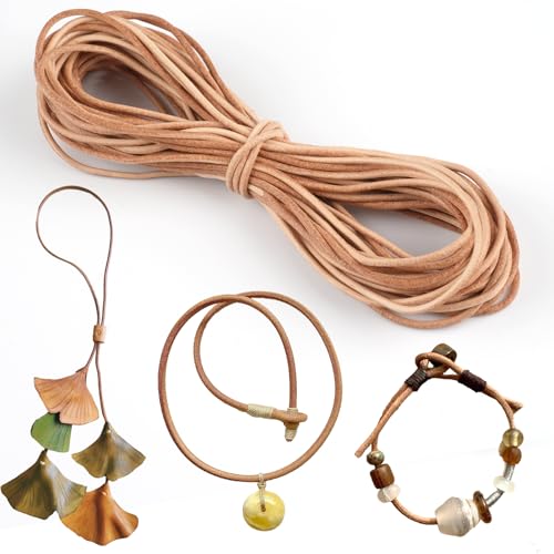 Lederband für Ketten, 10m Lederschnur, Lederband 2mm Rund, Schneidbare Echtleder Lederriemen, Robuste Lederbänder für DIY-Halsketten, Armbänder und Schmuckhandwerk Geeignet (Khaki Lederband für Ketten, 10m Lederschnur, Lederband 2mm Rund, Schneidbare Echtleder Lederriemen, Robuste Lederbänder für DIY-Halsketten, Armbänder und Schmuckhandwerk Geeignet (Khaki von Hopton