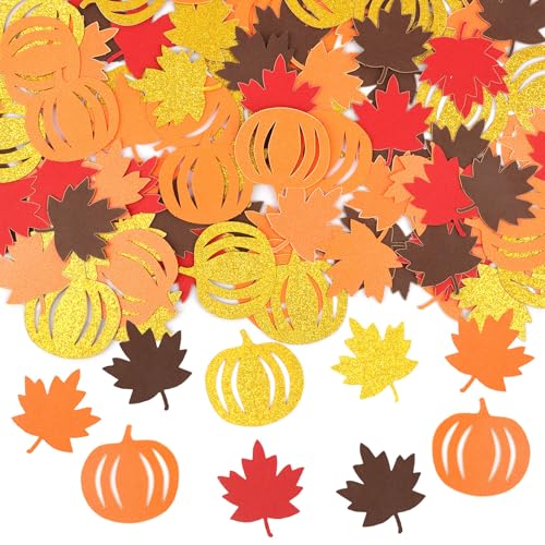 100 Stück Streudeko Herbst Konfetti, Ahornblatt Kürbis Tischdeko Konfetti, Glitzer Papier Herbst Party Deko für Thanksgiving Halloween Babyparty Geburtstag Tischdekorationen 100 Stück Streudeko Herbst Konfetti, Ahornblatt Kürbis Tischdeko Konfetti, Glitzer Papier Herbst Party Deko für Thanksgiving Halloween Babyparty Geburtstag Tischdekorationen von Hopton