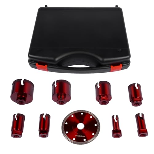 8-Piece 20-68mm M14 Diamant Bohrkronen Set Premium Fliesenbohrer Diamantscheibe 115mm Hopzty von Hopzty
