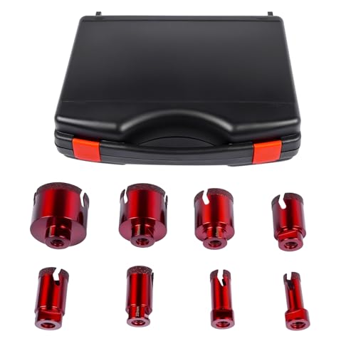 Diamant Fliesenbohrer Set M14 Premium 8-teilig, 20mm - 68mm im Koffer Premium Fliesenbohrer Hopzty von Hopzty