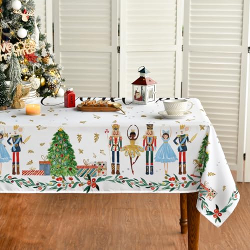 Horaldaily Weihnachten Tischwäsche 100x140 cm, Nussknacker Weihnachtsbaum Tischdecke für Party Picknick Abendessen Dekor von Horaldaily
