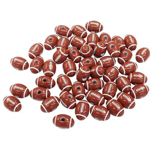 Hordion 100 Stück Fußball-Perlen, Acryl-Sportperlen, große Löcher, Abstandshalter mit 1 Rolle elastischer Schnur für Halsketten, Armbänder, Schlüsselanhänger, Basteln Hordion 100 Stück Fußball-Perlen, Acryl-Sportperlen, große Löcher, Abstandshalter mit 1 Rolle elastischer Schnur für Halsketten, Armbänder, Schlüsselanhänger, Basteln von Hordion