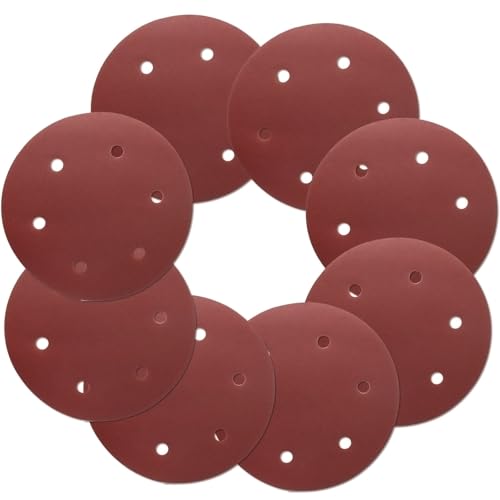 Hordion 16 Stück 20,3 cm Schleifscheiben, Körnung 180, 6 Löcher, Klett-Schleifpapier, runde Schleifpads für Exzenterschleifer Hordion 16 Stück 20,3 cm Schleifscheiben, Körnung 180, 6 Löcher, Klett-Schleifpapier, runde Schleifpads für Exzenterschleifer von Hordion