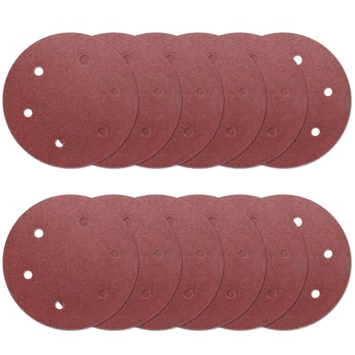 Hordion Schleifscheiben, Körnung 60, 6 Löcher, Klett-Schleifpapier, runde Schleifpads für Exzenterschleifer, 12 Stück Hordion Schleifscheiben, Körnung 60, 6 Löcher, Klett-Schleifpapier, runde Schleifpads für Exzenterschleifer, 12 Stück von Hordion