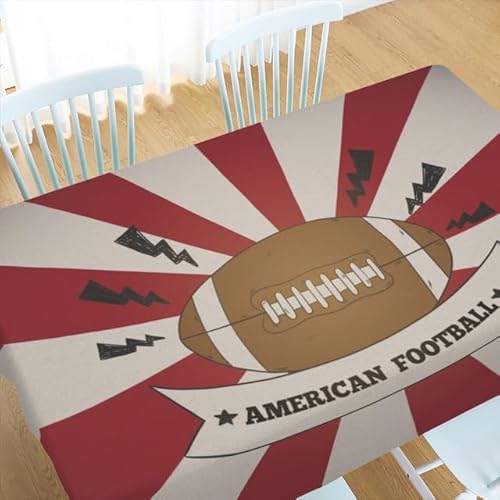 Horienteeon Rechteckige Fußball-Tischdecke Touchdown Super Bowl Fußball-Thementischdecke wasserdicht und waschbar, Tischdecke für Geburtstagsparty, Fußball, Party, Spiele, Dekoration, 152 x 228 cm von Horienteeon