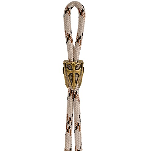 HorixGear Schlüsselband aus Messing, mit Kreuzschild, Fallschirm, Kordel, Werkzeug, Schlüsselband, Perlen, Schlüsselanhänger, Reißverschluss (Gold) von HorixGear
