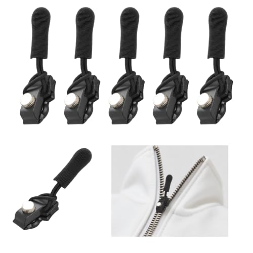6 Stück Fix-Reißverschlusszieher, Universal-Reißverschluss, Reißverschluss Reparatur Set, 3 Größen, Geeignet für Jacken, Koffer und Rucksäcke, Schwarz 6 Stück Fix-Reißverschlusszieher, Universal-Reißverschluss, Reißverschluss Reparatur Set, 3 Größen, Geeignet für Jacken, Koffer und Rucksäcke, Schwarz von Horktrust