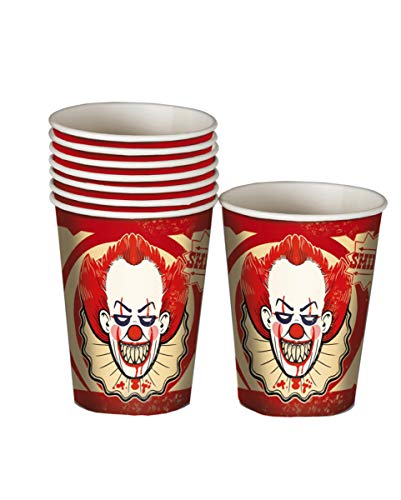 Horror Clown Party Becher 8 Stück für die Halloween Party Horror Clown Party Becher 8 Stück für die Halloween Party von Horror-Shop