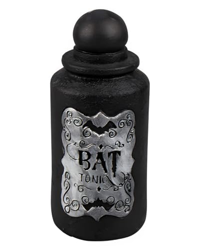 Horror-Shop Fledermaus Deko Giftflasche mit BAT Tonic Aufschrift 15cm von Horror-Shop
