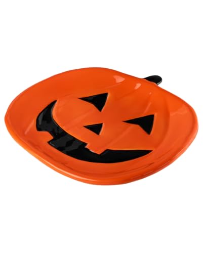 Horror-Shop Kleiner Kürbis Teller aus Keramik mit Kürbisfratze 15,5 cm Horror-Shop Kleiner Kürbis Teller aus Keramik mit Kürbisfratze 15,5 cm von Horror-Shop
