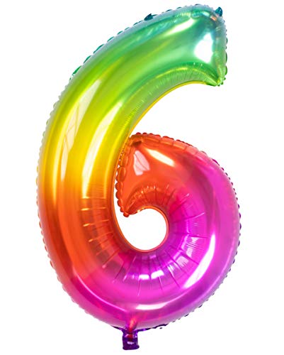 Horror-Shop Regenbogen Zahlenballon Nummer 6 für Helium & Luft als Geschenk Horror-Shop Regenbogen Zahlenballon Nummer 6 für Helium & Luft als Geschenk von Horror-Shop