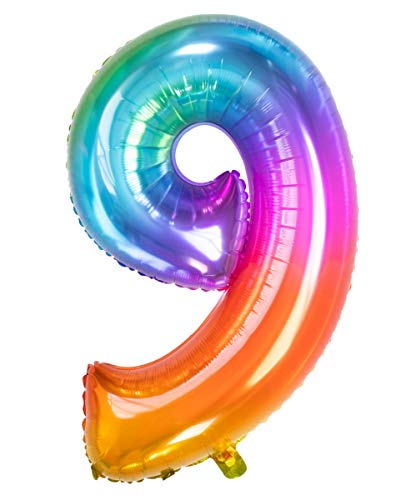 Horror-Shop Regenbogen Zahlenballon Nummer 9 für Helium & Luft als Geschenk Horror-Shop Regenbogen Zahlenballon Nummer 9 für Helium & Luft als Geschenk von Horror-Shop