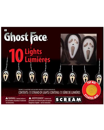 Horror-Shop Scream Ghost Face Lichterkette mit 10 LEDs als stimmungsvolle Halloween Dekoration Horror-Shop Scream Ghost Face Lichterkette mit 10 LEDs als stimmungsvolle Halloween Dekoration von Horror-Shop