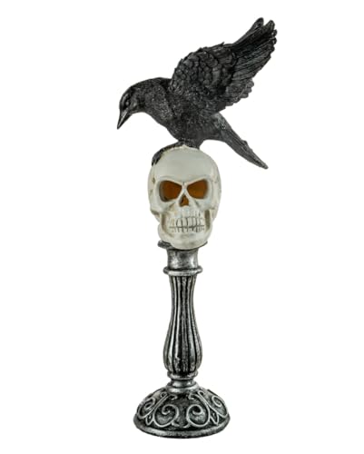 Horror-Shop Skull Büste mit Schwarzem Rabe mit Gespreizten Flügeln & LED 35cm Horror-Shop Skull Büste mit Schwarzem Rabe mit Gespreizten Flügeln & LED 35cm von Horror-Shop