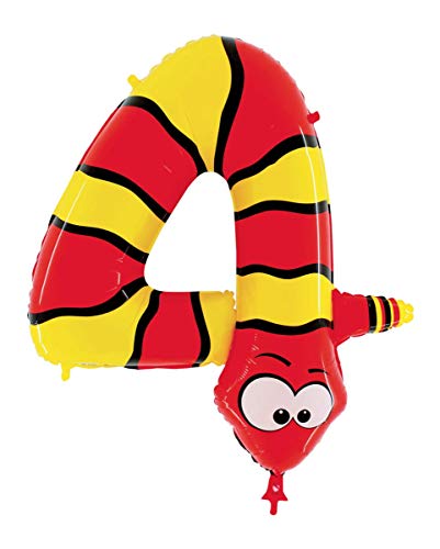 Horror-Shop Zahlen Folienballons Nummer 4 - Schlange Horror-Shop Zahlen Folienballons Nummer 4 - Schlange von Horror-Shop