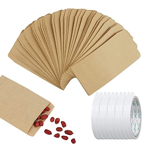 100 Stück Versandtasche Braun, Samentütchen Selbstklebend, Papiertüten Samentütchen.(Braun) von Hoshisea
