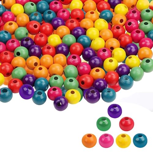 Hoshisea 3000 Stück7x8mm Holzperlen, Runde Bunte Holzperlen, Bunt Bastelnperlen, Perforierte Holzperlen, Für Armbänder, Halskette, Schlüsselanhänger, DIY (Farbe) von Hoshisea