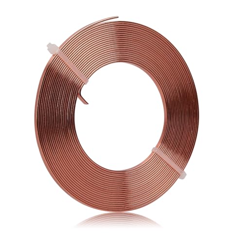 Flaches Aluminiumdraht - 3 x 1 mm - 5 Meter breites flaches Schmuckhandwerksdraht für Fassung, Modellieren, Armatur, Schmuckherstellung - Kupfer von Hosifiy
