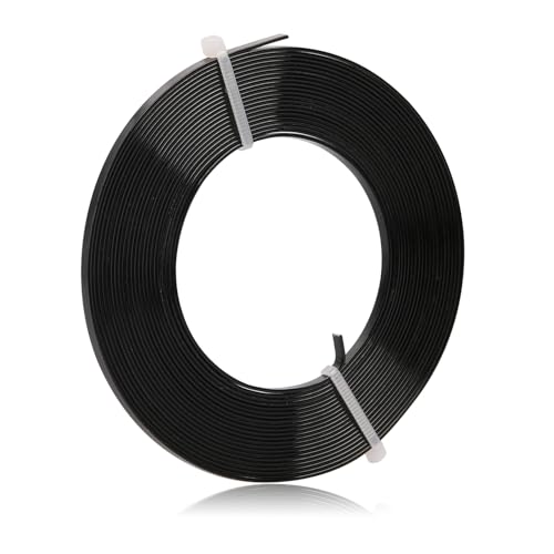Flaches Aluminiumdraht - 3 x 1 mm - 5 Meter breites flaches Schmuckhandwerksdraht für Fassung, Modellieren, Armatur, Schmuckherstellung - Schwarz Flaches Aluminiumdraht - 3 x 1 mm - 5 Meter breites flaches Schmuckhandwerksdraht für Fassung, Modellieren, Armatur, Schmuckherstellung - Schwarz von Hosifiy