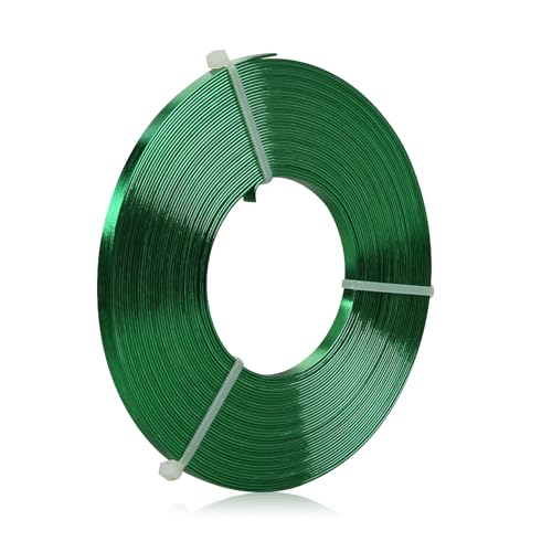 Flaches Aluminiumdraht - 5 x 1 mm - 10 Meter breiter flacher Schmuckbasteldraht für Fassungen, Skulpturen, Gestelle, Schmuckherstellung - Grün von Hosifiy