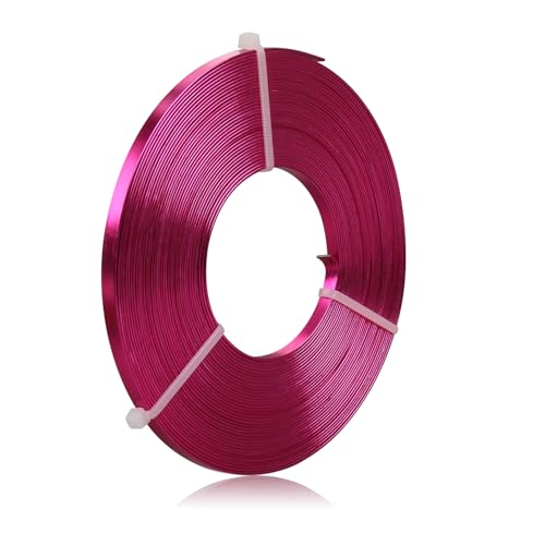 Flaches Aluminiumdraht - 5 x 1 mm - 10 Meter breites flaches Schmuckhandwerksdraht für Fassung, Modellieren, Armatur, Schmuckherstellung - Rosarot Flaches Aluminiumdraht - 5 x 1 mm - 10 Meter breites flaches Schmuckhandwerksdraht für Fassung, Modellieren, Armatur, Schmuckherstellung - Rosarot von Hosifiy