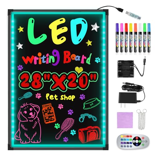 Hosim Led Zeichenbrett 50cmx70cm Leuchtende LED Schreibtafel mit Fernbedienung und 8 Neon-Stifte DIY-Design Leuchttafel mit 7 Farben blinkende Modefür Café, Bar, Restaurant, Hochzeit Hosim Led Zeichenbrett 50cmx70cm Leuchtende LED Schreibtafel mit Fernbedienung und 8 Neon-Stifte DIY-Design Leuchttafel mit 7 Farben blinkende Modefür Café, Bar, Restaurant, Hochzeit von Hosim