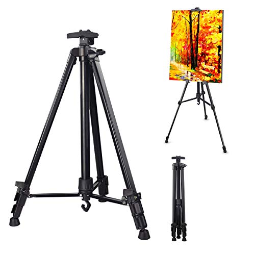 Hosim Staffelei aus Aluminium, Klappbare Atelierstaffelei, Tragbare Feldstaffelei mit Tragetasche, Verstellbare Höhe 55-154cm für Zeichnung, Poster, Kunstwerk, Anzeige im Innen-Außenbereich Hosim Staffelei aus Aluminium, Klappbare Atelierstaffelei, Tragbare Feldstaffelei mit Tragetasche, Verstellbare Höhe 55-154cm für Zeichnung, Poster, Kunstwerk, Anzeige im Innen-Außenbereich von Hosim