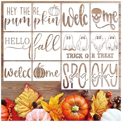 Große Halloween-Herbst-Fußmatten, Schablonen zum Malen auf Holz, Hello Fall, Fußmatte, Schablonen, wiederverwendbar, Willkommensschablone, Zeichnung, Totenkopf-Schablone auf Holzschild, Fußmatten Große Halloween-Herbst-Fußmatten, Schablonen zum Malen auf Holz, Hello Fall, Fußmatte, Schablonen, wiederverwendbar, Willkommensschablone, Zeichnung, Totenkopf-Schablone auf Holzschild, Fußmatten von Hosomono