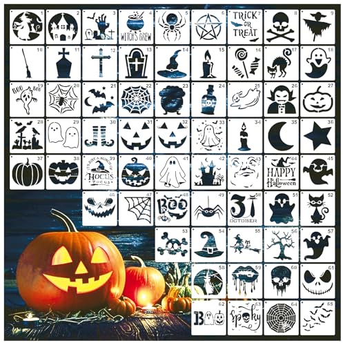 Kleine Halloween-Schablonen zum Malen auf Holz, wiederverwendbar, 7,6 cm, Kürbis-Schablone für Bastelarbeiten, Ornament, Farbe, Gesicht, gruselige Schablonen für Wandkarte, Steinholz, Schilder Kleine Halloween-Schablonen zum Malen auf Holz, wiederverwendbar, 7,6 cm, Kürbis-Schablone für Bastelarbeiten, Ornament, Farbe, Gesicht, gruselige Schablonen für Wandkarte, Steinholz, Schilder von Hosomono