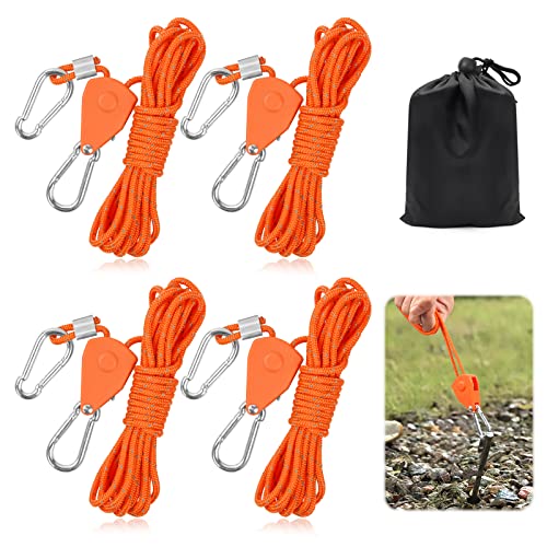 4 Stück 4mm Reflektierend Abspannseile Seil mit Seilspanner, 4M Seil Ratsche Zeltschnur Leuchtend mit Spanner Einsteller Einstellbare Nylon Outdoor Seil für Zelt Zeltplane Sonnensegel Camping 4 Stück 4mm Reflektierend Abspannseile Seil mit Seilspanner, 4M Seil Ratsche Zeltschnur Leuchtend mit Spanner Einsteller Einstellbare Nylon Outdoor Seil für Zelt Zeltplane Sonnensegel Camping von Hossom
