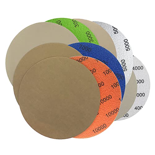 50 Stück Schleifpapier 125mm Klett, Körnung 3000/4000/5000/7000/10000, Wasserschleifscheiben, Schleifpad Runde Nasse Trockene Schleifscheiben, Exzenterschleifer Schleifpapier Set für Auto Metall Holz 50 Stück Schleifpapier 125mm Klett, Körnung 3000/4000/5000/7000/10000, Wasserschleifscheiben, Schleifpad Runde Nasse Trockene Schleifscheiben, Exzenterschleifer Schleifpapier Set für Auto Metall Holz von Hossom