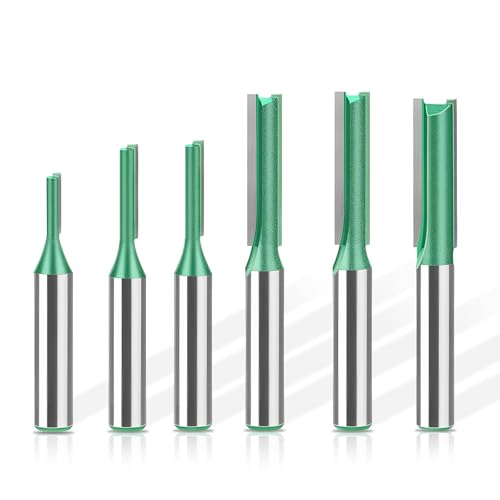 Hossom 6 Stück 8mm Schaft Nutfräser, Fräsfräser für Holzbearbeitung, Hartmetall Fräsen Werkzeug, Holzfräser Fräser Fräsfräser Schneidmesser - 3mm, 4mm, 5mm, 6mm, 7mm, 8mm von Hossom