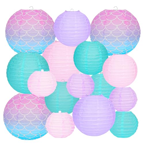 Papierlaternen, dekorativ, Meerjungfrauen-Thema, Papierlaternen, rosa, lila, blau, chinesische Papierlaternen, Decken-Party-Dekorationen für Meerjungfrauen-Thema, Geburtstag, unter Babyparty, Papierlaternen, dekorativ, Meerjungfrauen-Thema, Papierlaternen, rosa, lila, blau, chinesische Papierlaternen, Decken-Party-Dekorationen für Meerjungfrauen-Thema, Geburtstag, unter Babyparty, von Hossom