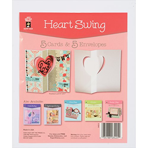 Hot Off The Press Hot Off The Press Die-Cut Cards W/Envelopes 5/Pkg-Heart Swing, Other, Multicoloured von Hot Off The Press