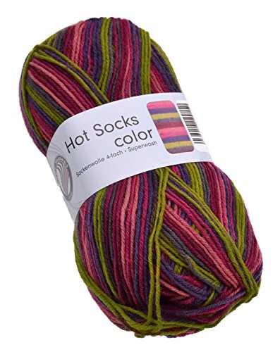Hot Socks color Gründl Farbe 402 Sockenwolle Strumpfwolle Wolle zum Socken Stricken von Hot Socks color
