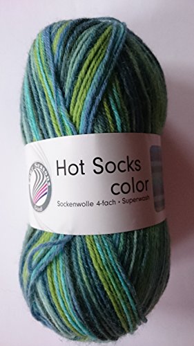 Hot Socks color Gründl Farbe 404 Sockenwolle Strumpfwolle Wolle zum Socken Stricken von Hot Socks color