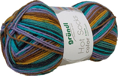 Hot Socks color Gründl Farbe 409 Sockenwolle Strumpfwolle Wolle zum Socken Stricken von Hot Socks color