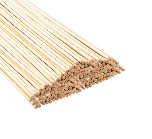 100 Stück Bambusstäbe Bastelstäbe，Bambusstäbe zum Basteln Lange Rundhölzer Natürlicher Bambusstäbe Holzstab，Rundstäbe Holzstäbchen für DIY Arts Craft Basteln Dekoration,(30cmx5mm) von HotKrump