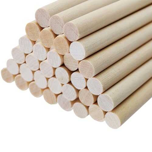 40 Stück Holzstäbe rund natur Holzstäbe, Holzstäbchen,Holzstange,Rundhölzer Glatt, Rundstab Glatt, Holzstock aus Massiv-Holz, Bastelstäbe, Holz Stäbe für DIY Handwerkm, Zuckerwatte Stäbe (30cmX8mm) 40 Stück Holzstäbe rund natur Holzstäbe, Holzstäbchen,Holzstange,Rundhölzer Glatt, Rundstab Glatt, Holzstock aus Massiv-Holz, Bastelstäbe, Holz Stäbe für DIY Handwerkm, Zuckerwatte Stäbe (30cmX8mm) von HotKrump