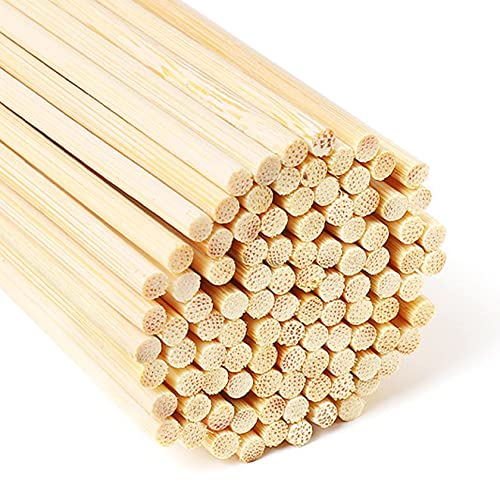 70 Stück Bambusstäbe Bastelstäbe，Bambusstäbe zum Basteln Lange Rundhölzer Natürlicher Bambusstäbe Holzstab，Rundstäbe Holzstäbchen für DIY Arts Craft Basteln Dekoration,(30cmx6mm) von HotKrump