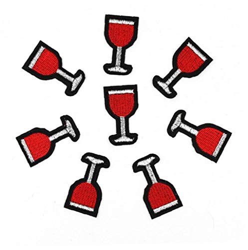 Hotaden 10pcs Wine Cup Patches Getränke Eisen Auf Appliqued DIY Kleidung Goblet Aufkleber Jeans Schuhe Motiv Abzeichen von Hotaden