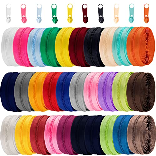 90 Yards 30 Stück Nähreißverschlüsse Größe 5 Nylon-Reißverschlüsse zum Nähen, sortierte Farben, Nylon-Spiralreißverschluss mit 300 Reißverschlussschiebern, Bastelbedarf, 30 Farben 90 Yards 30 Stück Nähreißverschlüsse Größe 5 Nylon-Reißverschlüsse zum Nähen, sortierte Farben, Nylon-Spiralreißverschluss mit 300 Reißverschlussschiebern, Bastelbedarf, 30 Farben von Hoteam
