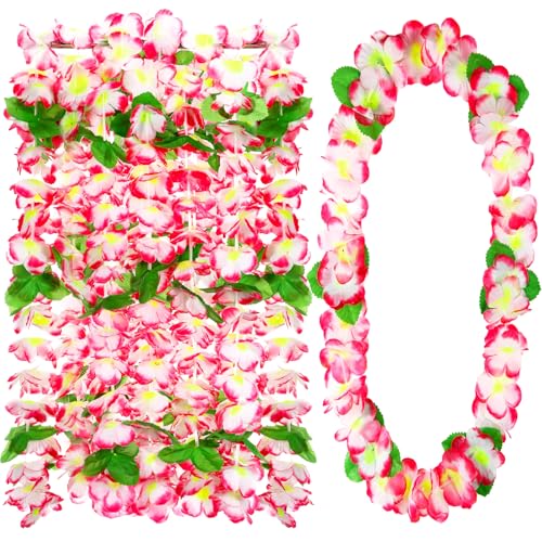 Hoteam Hawaiianische Leis-Halskette, tropische Blume, Luau-Party-Dekorationen, hawaiianische Blume, Luau-Halsketten, Hula-Tanz-Girlande, Stirnbänder für Strand, Geburtstag, Hochzeit, Party, 24 Stück Hoteam Hawaiianische Leis-Halskette, tropische Blume, Luau-Party-Dekorationen, hawaiianische Blume, Luau-Halsketten, Hula-Tanz-Girlande, Stirnbänder für Strand, Geburtstag, Hochzeit, Party, 24 Stück von Hoteam